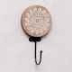 Brown Round Wooden Floral Coat Hooks Wall Mount